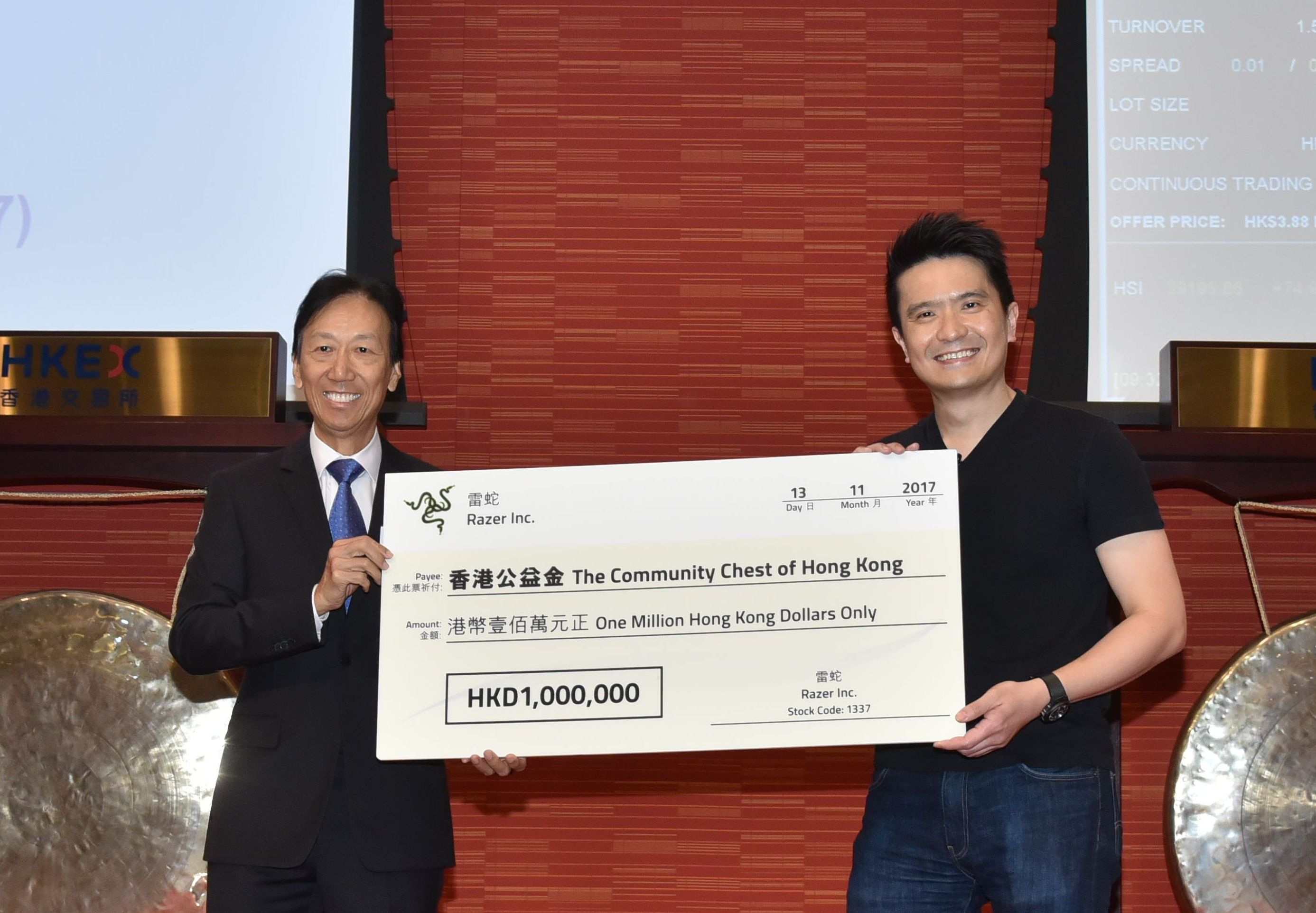 Five Companies Celebrated Public Listing on the Main Board By Donating To The Community Chest